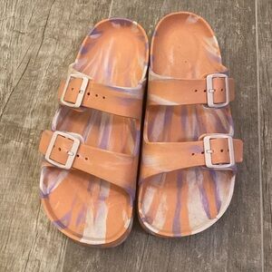 NOBO water color platform sandals